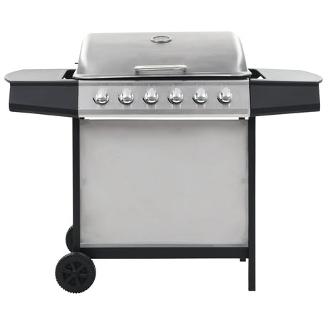 Barbecue à gaz vidaxl avec 6 zones de cuisson en acier inoxydable couleur