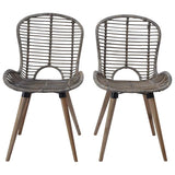 Vidaxl eetkamerstoelen 2 st natuurlijk rattan bruin
