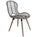 Vidaxl eetkamerstoelen 2 st natuurlijk rattan bruin