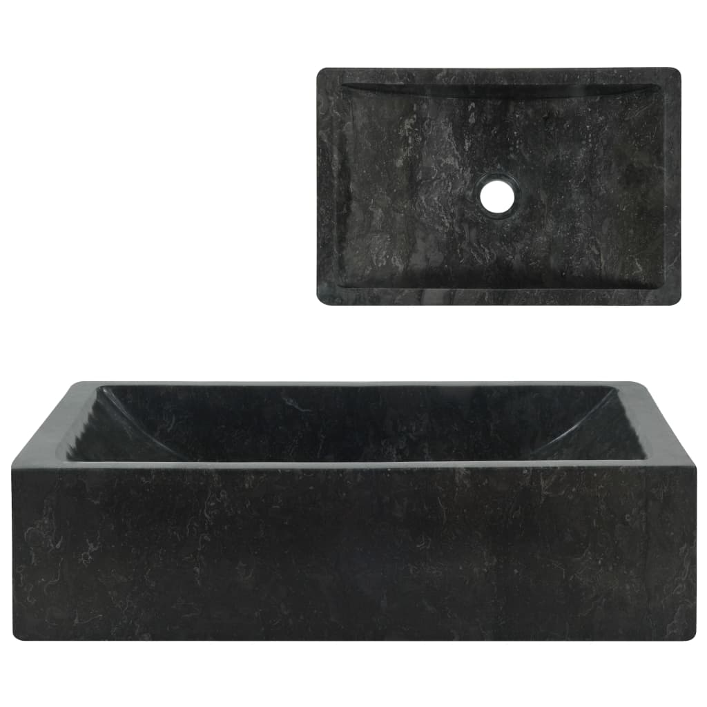 Vidaxl Sink 45x30x12 cm Marmor High Gloss Schwarz