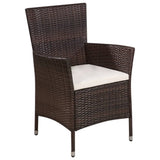Vidaxl 3-delige bistroset poly rattan bruin