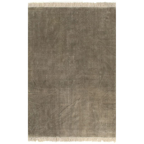 Vidaxl kelim vloerkleed 160x230 cm katoen taupe