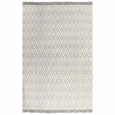 Vidaxl kelim vloerkleed met patroon 120x180 cm katoen taupe