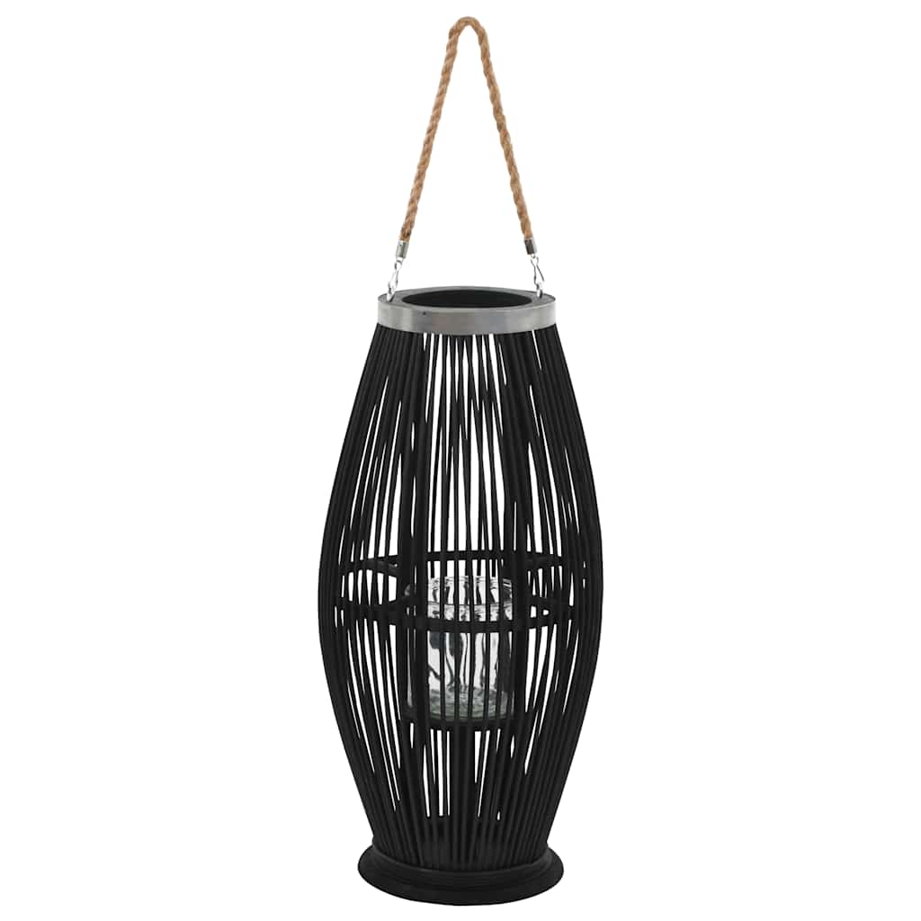 VidaXL porte-lanterne suspendu 60 cm bambou noir