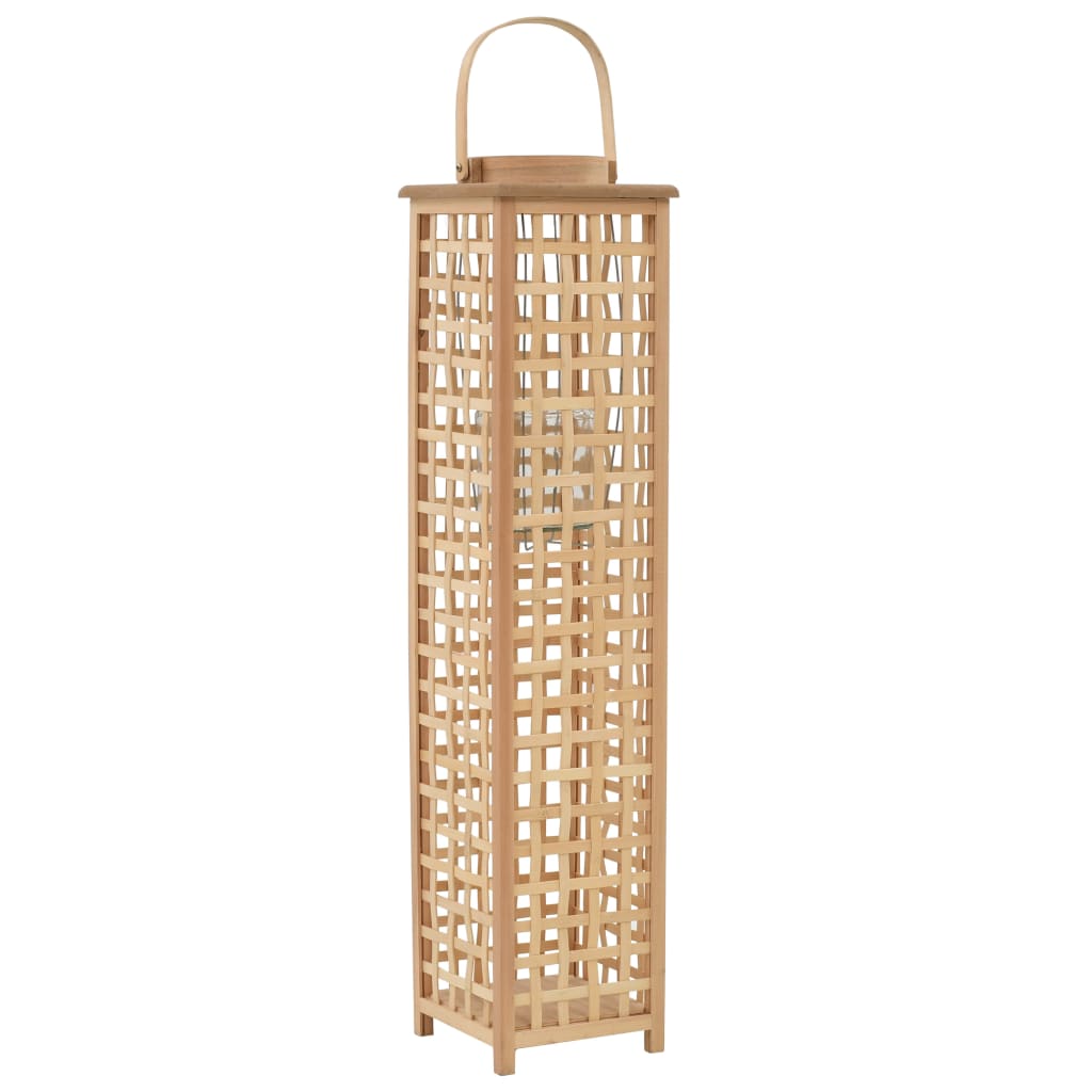 VidaXL porte-lanterne suspendu en bambou naturel