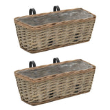 Vidaxl Balcony Bins 2 PCS 40 cm Wicker con rivestimento PE