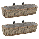 Vidaxl Balcony Bins 2 PCS 60 cm Wicker con rivestimento PE