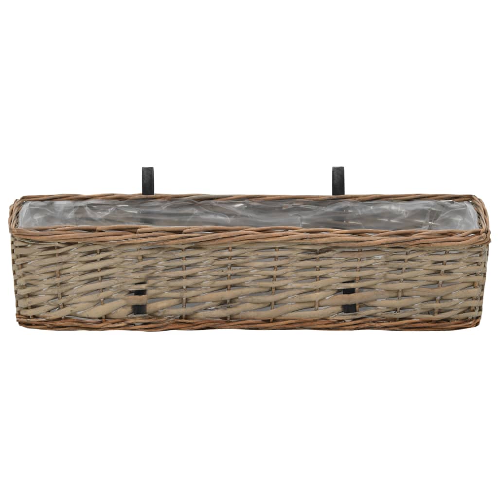 Vidaxl Balcony Bins 2 PCS 60 cm Wicker con rivestimento PE