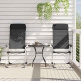 Chaises de camping vidaxl pliable aluminium noir 2 sts