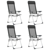 Chaises de camping vidaxl pliable en aluminium noir 4 m