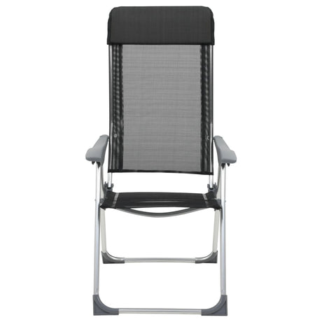 Chaises de camping vidaxl pliable en aluminium noir 4 m