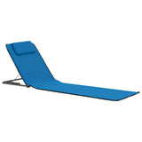 Vidaxl strandmatten inklapbaar 2 st staal en stof blauw
