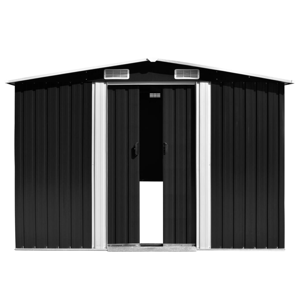 Vidaxl Garden Shed 257x298x178 cm Metal Anthracite -farget