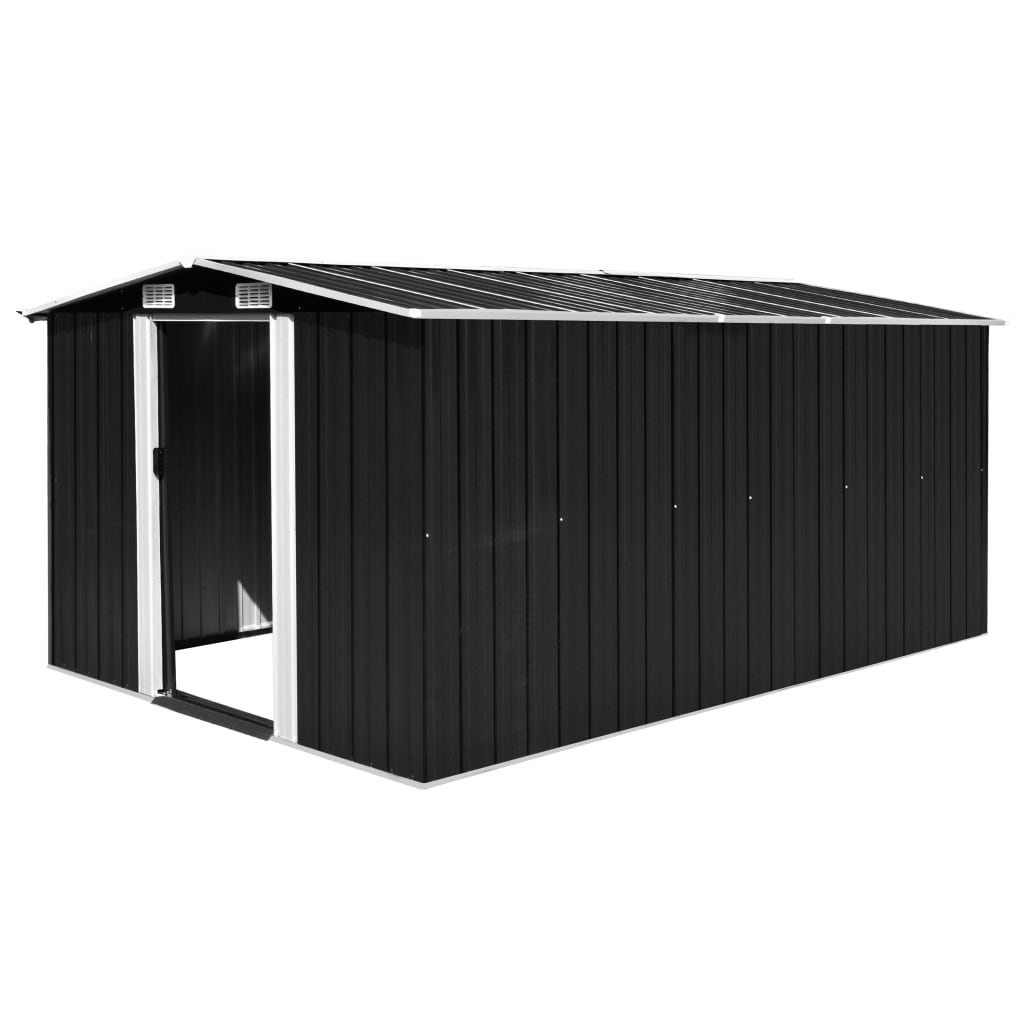 Vidaxl Garden Shed 257x392x181 cm Metal Anthracite -farget