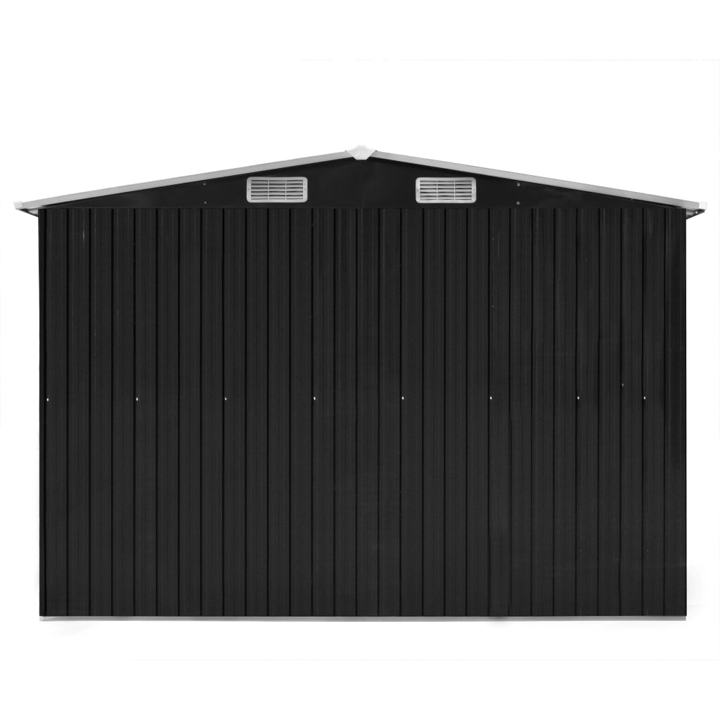 Vidaxl Garden Shed 257x392x181 cm Metal Anthracite -farget