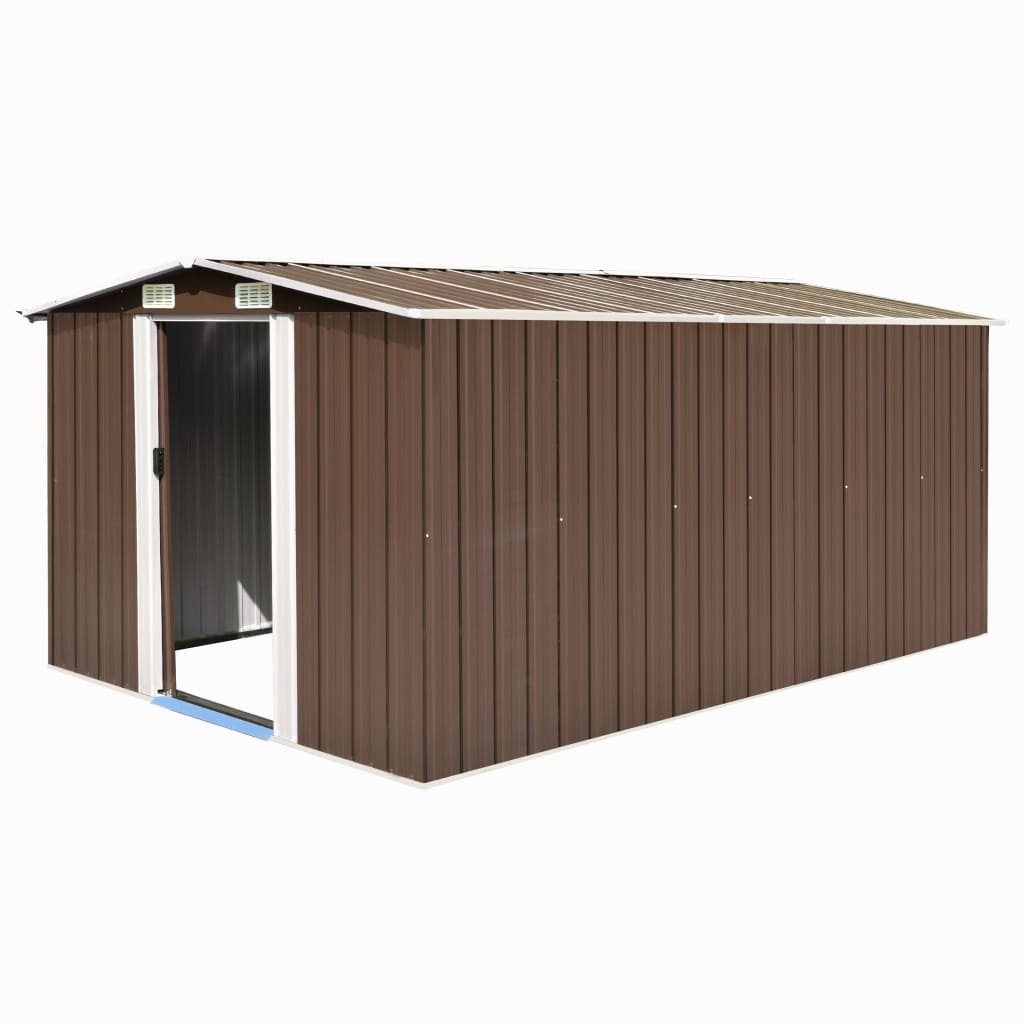 Vidaxl garden shed 257x392x181 cm metal brown