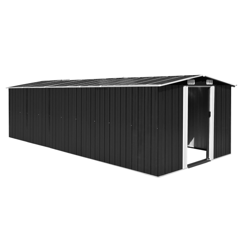 Vidaxl Garden Shed 257x580x181 cm Metal Anthracite -farget