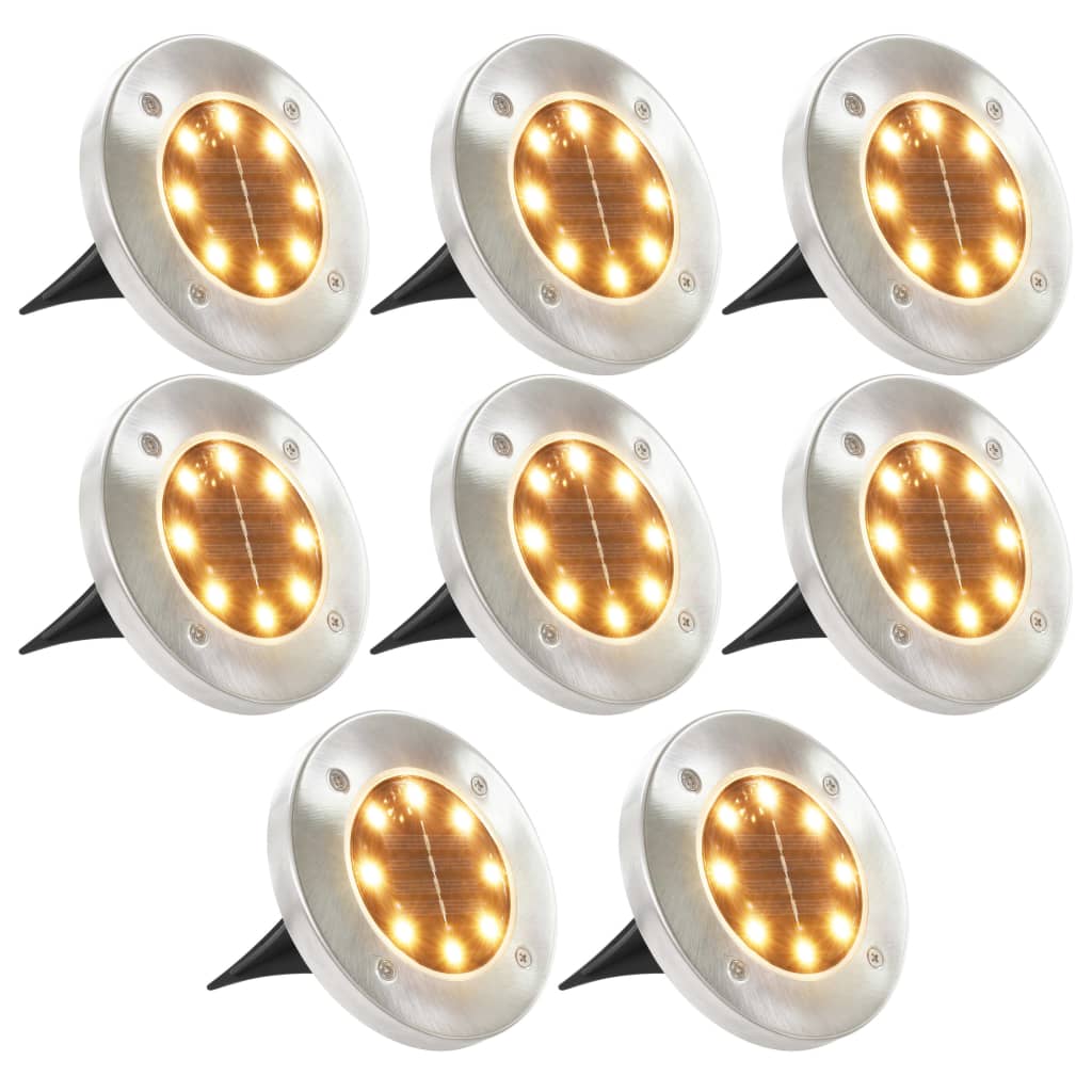 Vidaxl Ground Lampes 8 st solaire LED blanc chaud