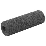 Vidaxx grillage 25x0,5 m acier avec revêtement PVC gris