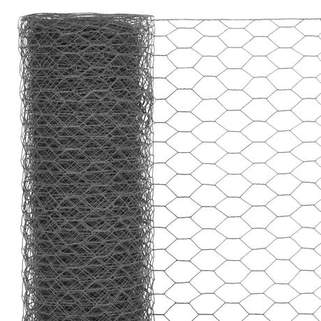 Vidaxx grillage 25x0,5 m acier avec revêtement PVC gris