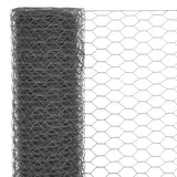 Vidaxl Poulet Fil 25x0,75 m en acier avec revêtement en PVC Gris