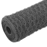 VidaXL grillage 25x1 m acier avec revêtement PVC gris