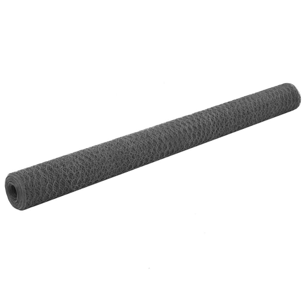 Vidaxx grillage 25x1,5 m acier avec revêtement PVC gris