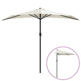 Vidaxl balcon parasol moitié avec un poteau en aluminium 270x144 cm sable -colored