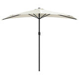 Vidaxl balcon parasol moitié avec un poteau en aluminium 270x144 cm sable -colored