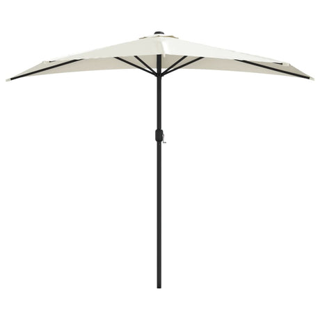 Vidaxl balcon parasol moitié avec un poteau en aluminium 270x144 cm sable -colored