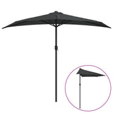 Vidaxl balcon parasol moitié avec un poteau en aluminium 270x144 cm anthracite