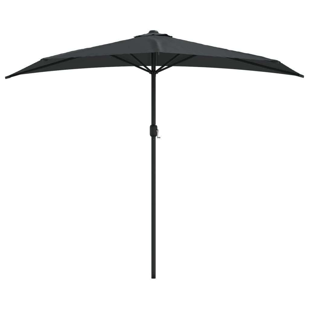 Vidaxl balcon parasol moitié avec un poteau en aluminium 270x144 cm anthracite