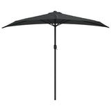 Vidaxl balcon parasol moitié avec un poteau en aluminium 270x144 cm anthracite