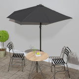 Vidaxl balcon parasol moitié avec un poteau en aluminium 270x144 cm anthracite