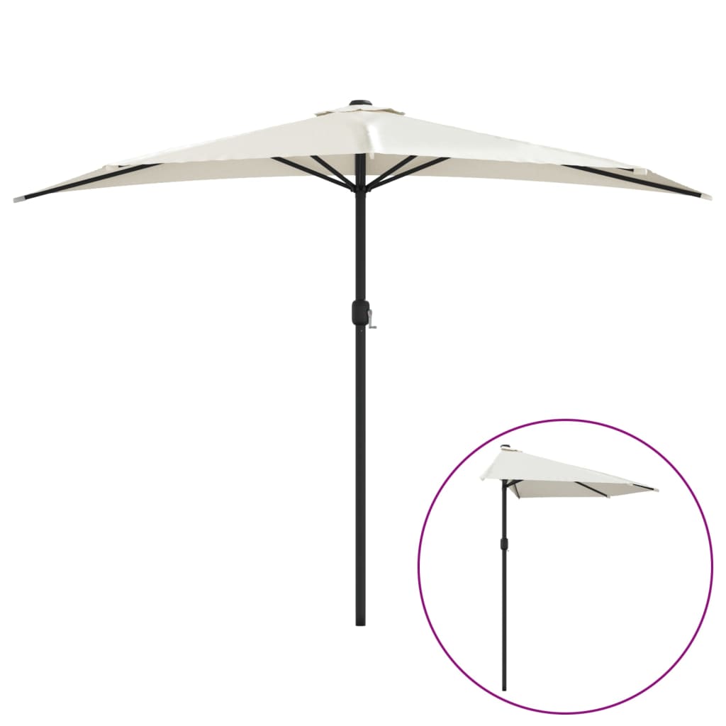 Vidaxl balcon parasol moitié avec poteau en aluminium 300x155 cm -coluré -colore