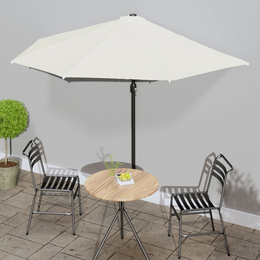 Vidaxl balcon parasol moitié avec poteau en aluminium 300x155 cm -coluré -colore
