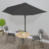 Vidaxl balcon parasol moitié avec un poteau en aluminium 300x155 cm anthracite