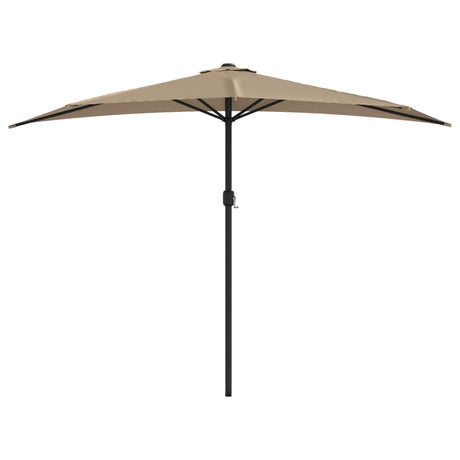 Vidaxl balcon parasol moitié avec poteau en aluminium 300x155 cm taupe