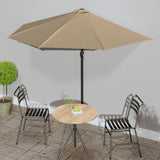 Vidaxl Balcony Parasol metà con polo in alluminio 300x155 cm taupe