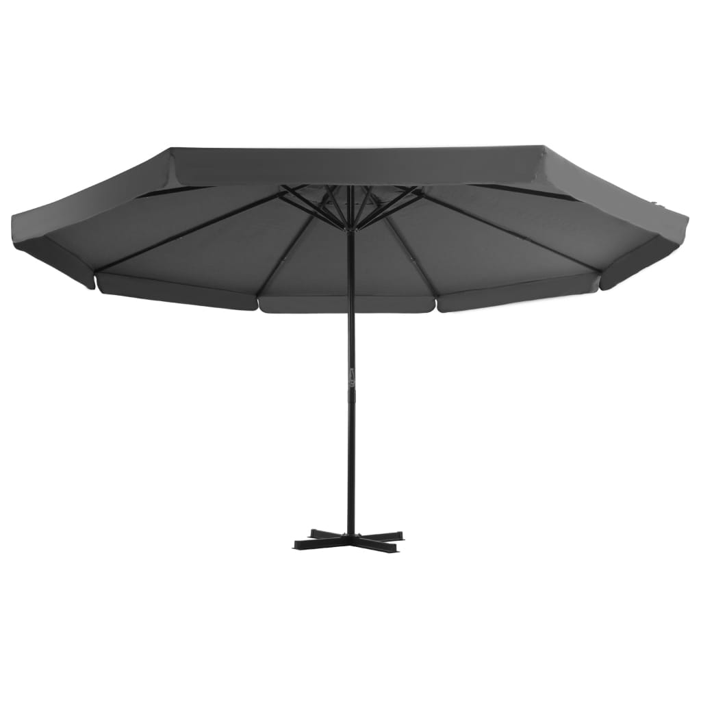 Vidaxl parasol avec poteau en aluminium 500 cm anthracite