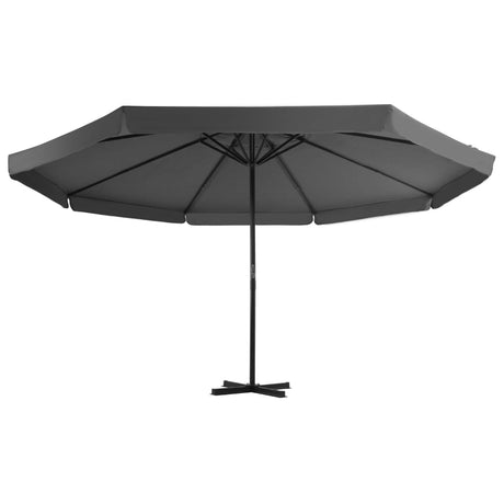 Vidaxl parasol avec poteau en aluminium 500 cm anthracite