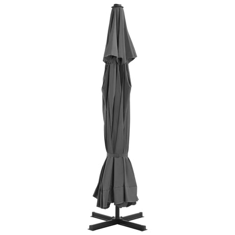 Vidaxl parasol avec poteau en aluminium 500 cm anthracite