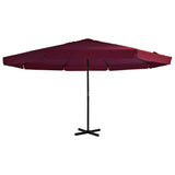 Parasol Vidaxl con poste de aluminio 500 cm Burdeos rojo