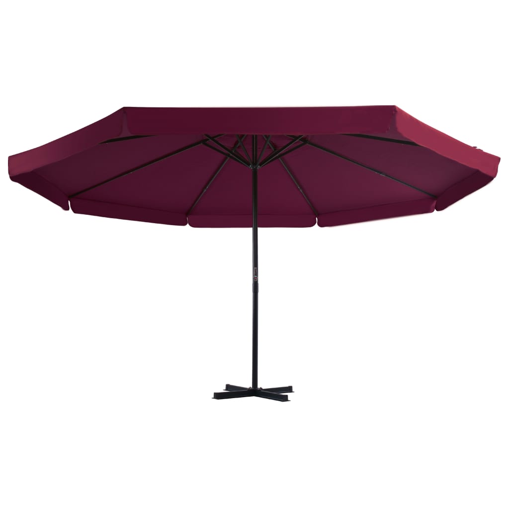 Parasol vidaxl avec poteau en aluminium 500 cm Bordeaux rouge