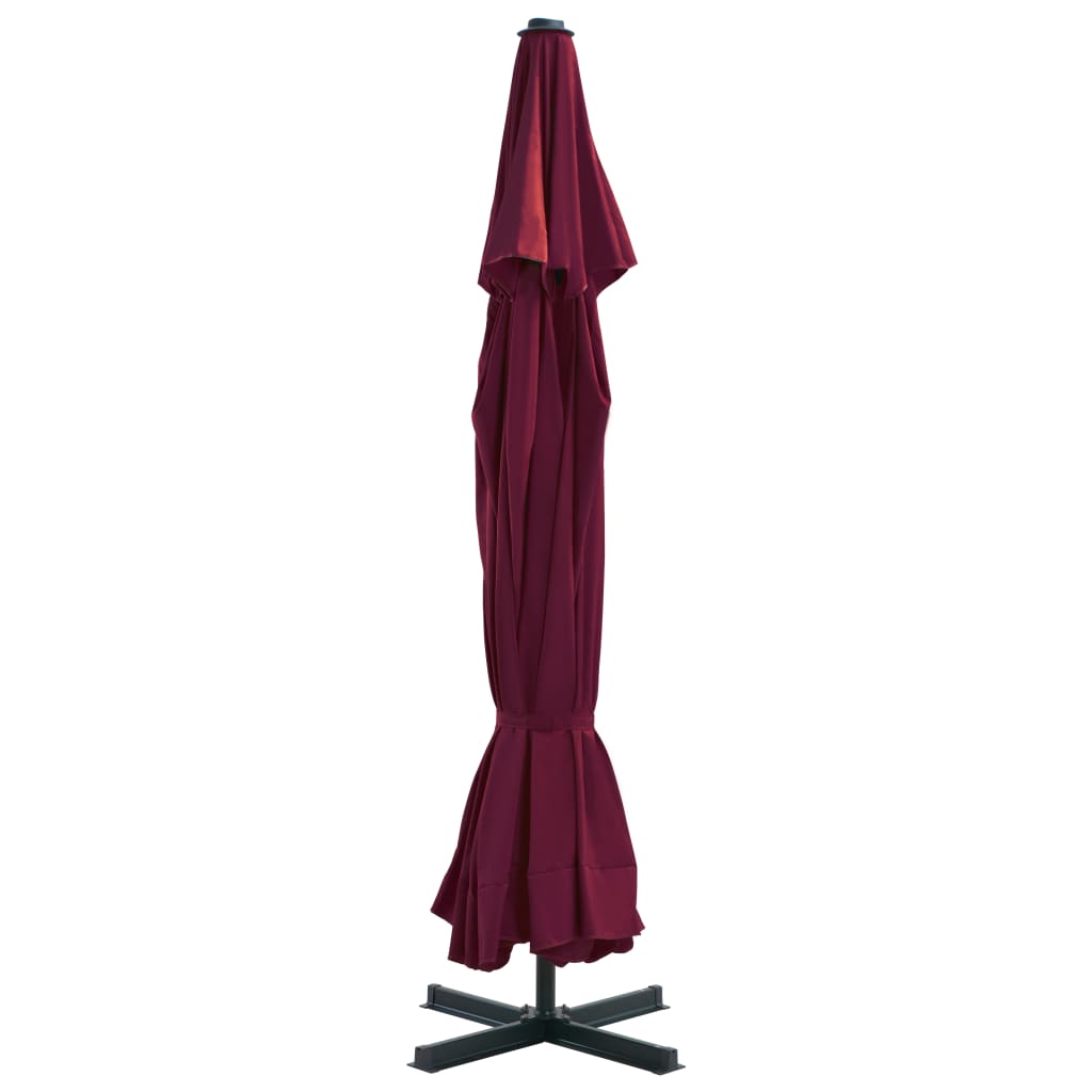 Parasol vidaxl avec poteau en aluminium 500 cm Bordeaux rouge
