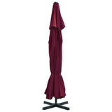 Parasol vidaxl avec poteau en aluminium 500 cm Bordeaux rouge