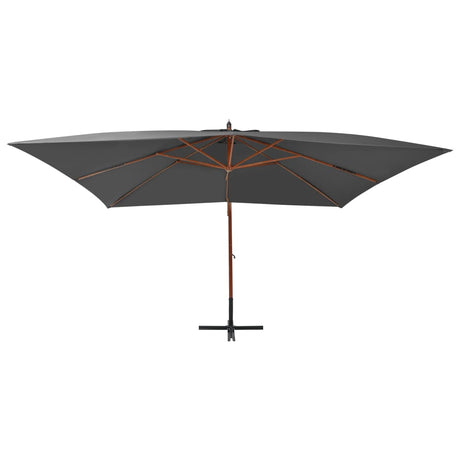 Vidaxl Floating Parasol s dřevěným pólem 400x300 cm antracite -colored