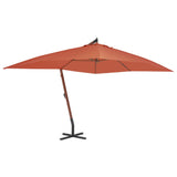 Parasol flotante de Vidaxl con poste de madera 400x300 cm terracota -Coled