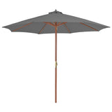 Bidaxl -parasol med trästol 300 cm antracit