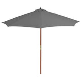 Bidaxl -parasol med trästol 300 cm antracit